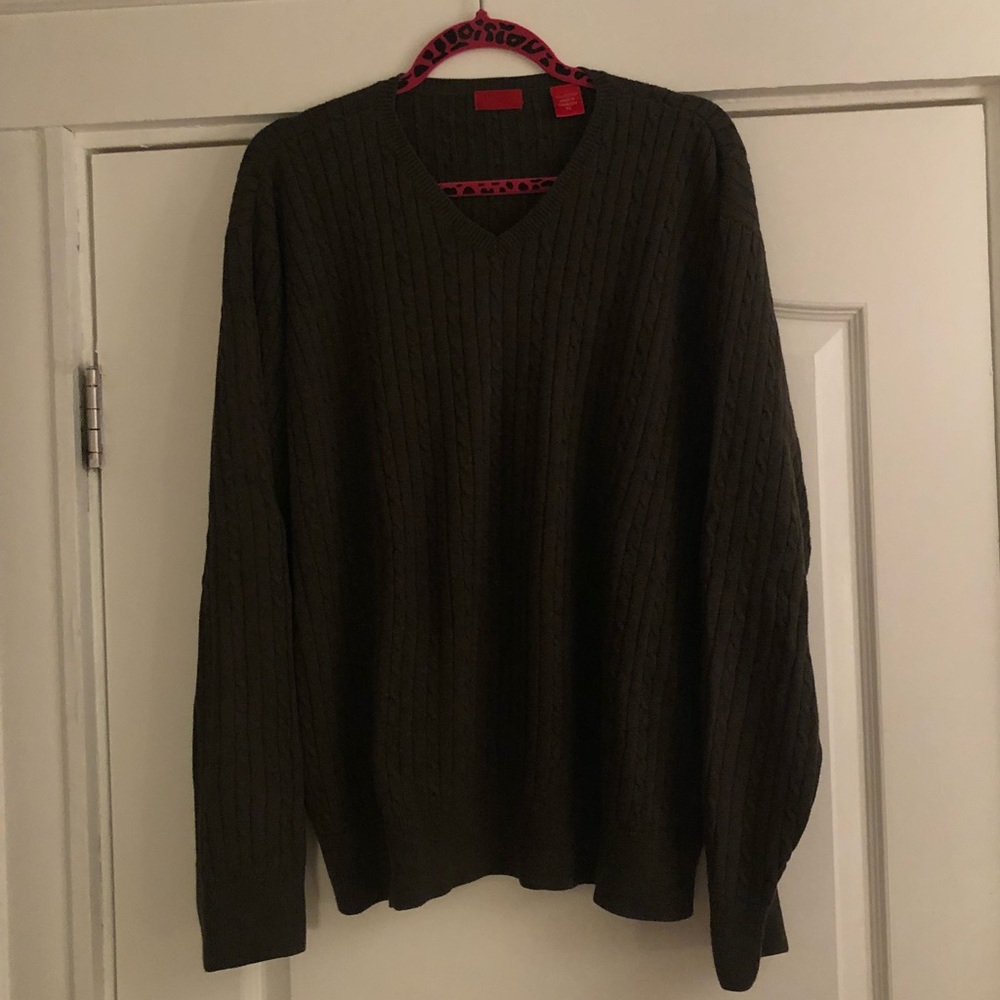 Izod Gray v-neck Knit Sweater